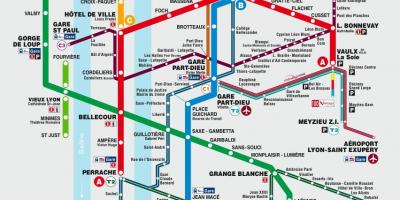 Լիոն քարտեզի վրա մետրոյում