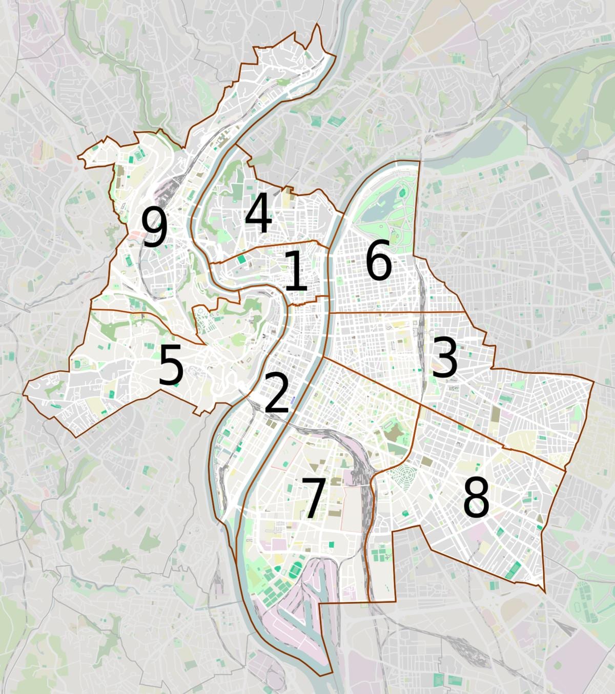 քարտեզ Լիոն.