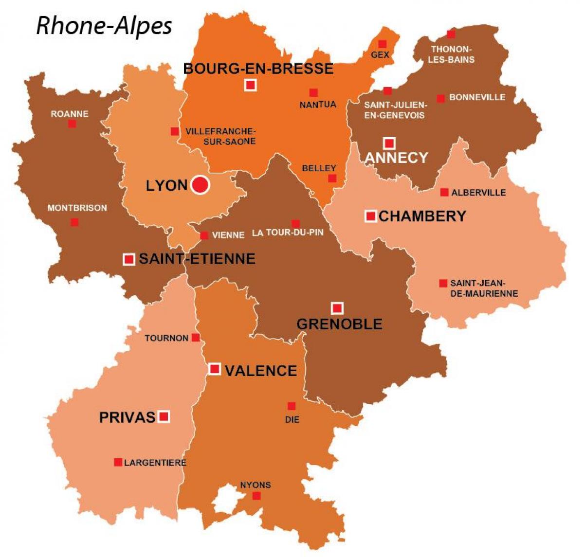 Լիոն տարածաշրջան, Ֆրանսիա քարտեզի վրա