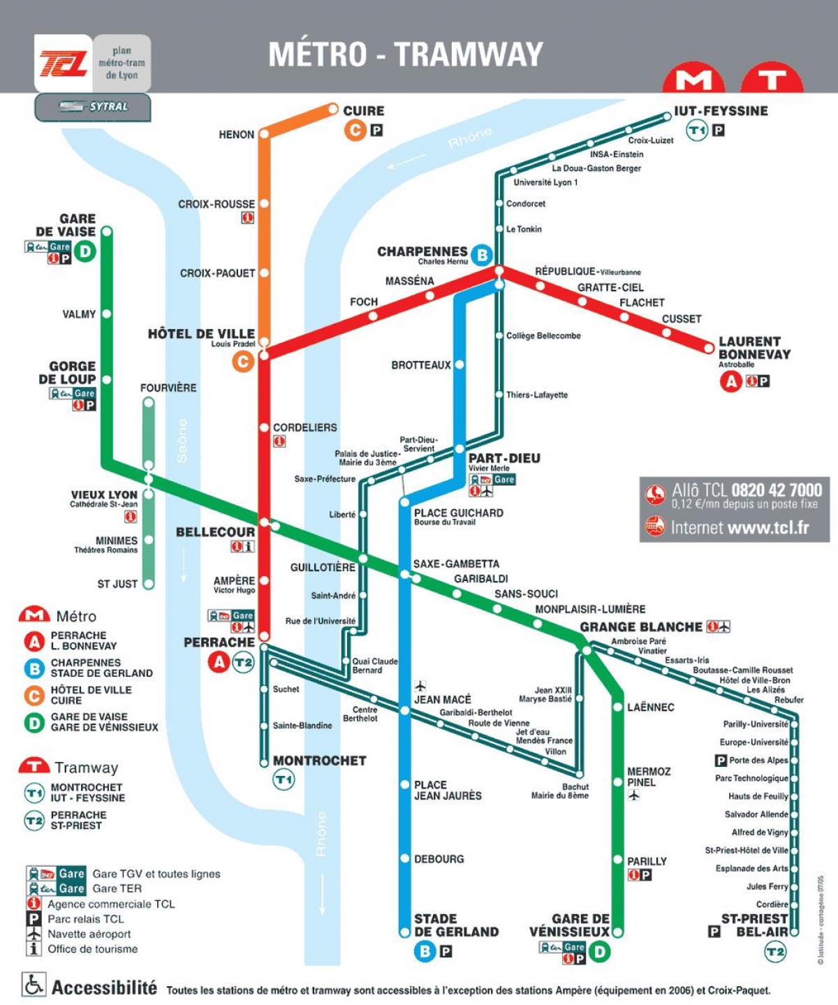 Լիոն Ֆրանսիա մետրոյի քարտեզ